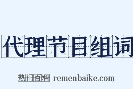 代理节目组词是什么意思的图片